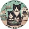 Retro Cat Metal Sign 8x8 Inch Vinyl Wall Art Laundry Kitchen Decor