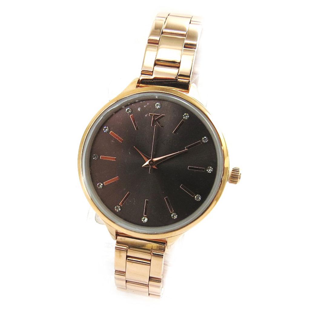 Les Trésors De Lily [M6049] - Montre femme 'Trendy' taupe doré rosé