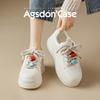 Augustine small white shoes women's 2025 spring new muffin platform sports board shoes high-end sports and leisure shoes