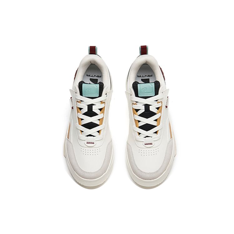 Anta Lightweight Low-Top Skate Shoes Men Sneakers White Black Yellow 912238081-5
