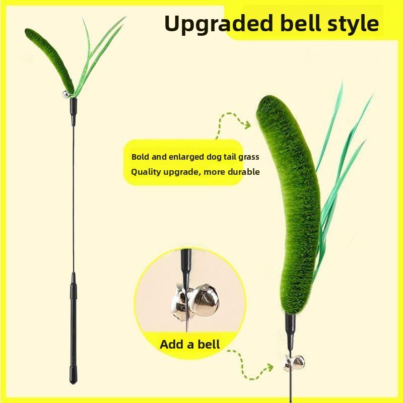 Cat Toy Dog Tail Grass Extra-long Cat Toy Stick Feather Stick Steel Wire Cat Toy Feather Cat Toy Stick Flexible