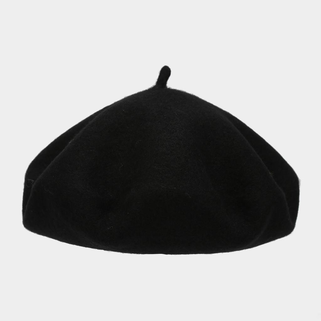 Японский винтажный берет однотонного дизайна для сезонной осенне-зимней носки Black