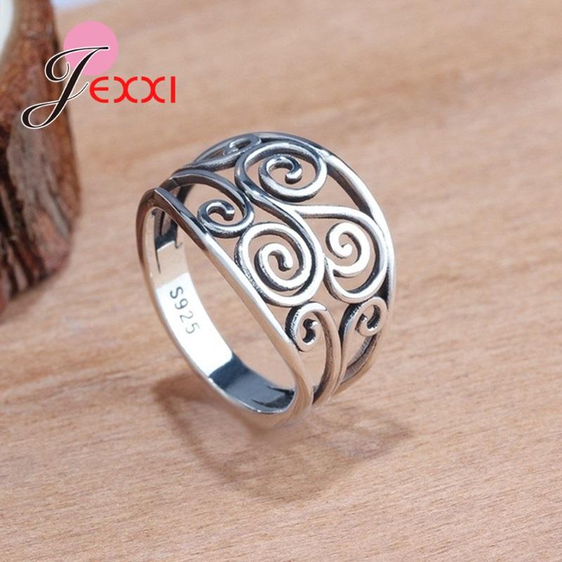 

Jexxi Vintage Ancient Egyptian Sliver Color Finger Rings Women Men Fashion Talisman Jewelry 6