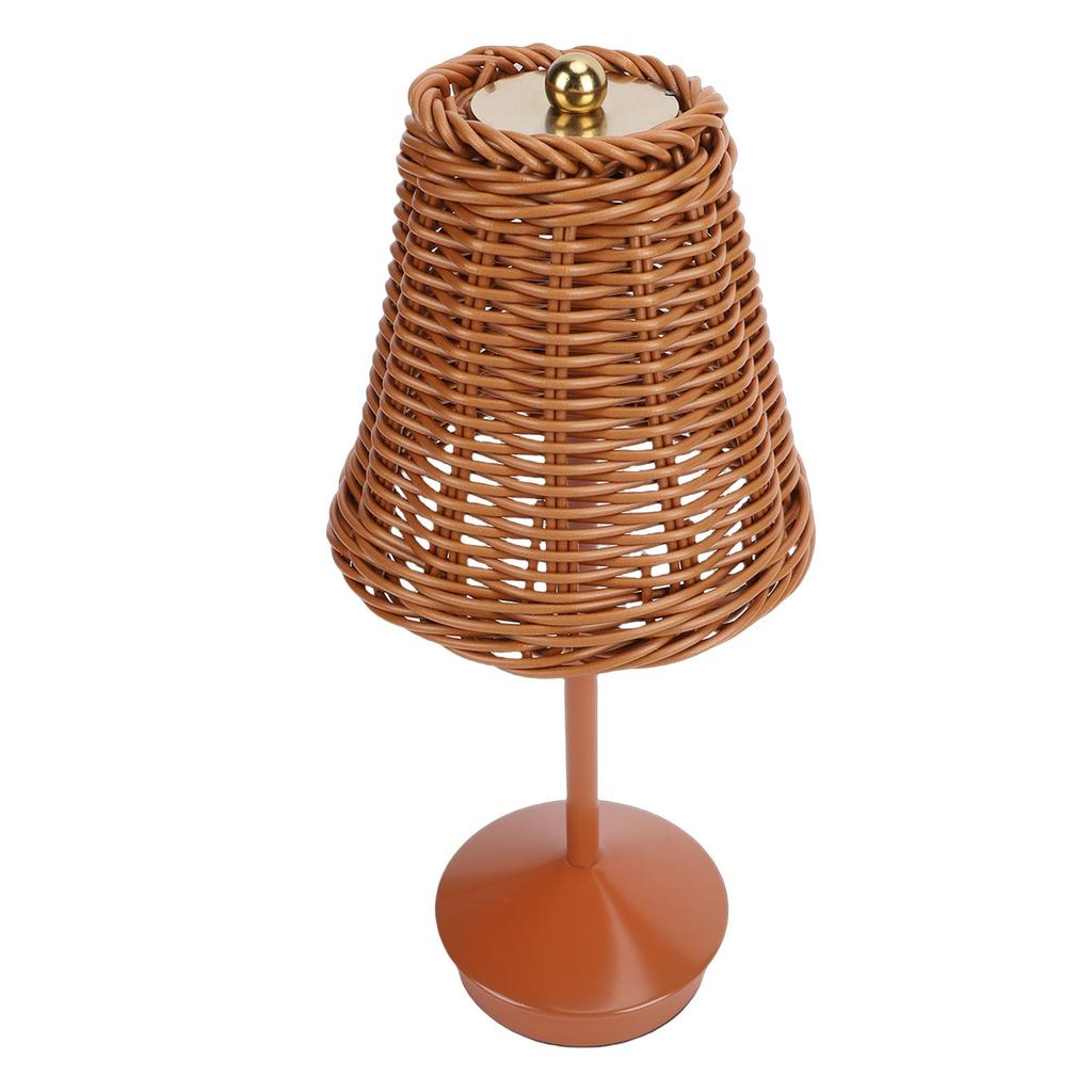 Boho Rattantischlampe LED Wiederaufladbar Leselicht 3 Farben Touch-Steuerung Dimmbar Nachttischlampe für Wohnzimmer