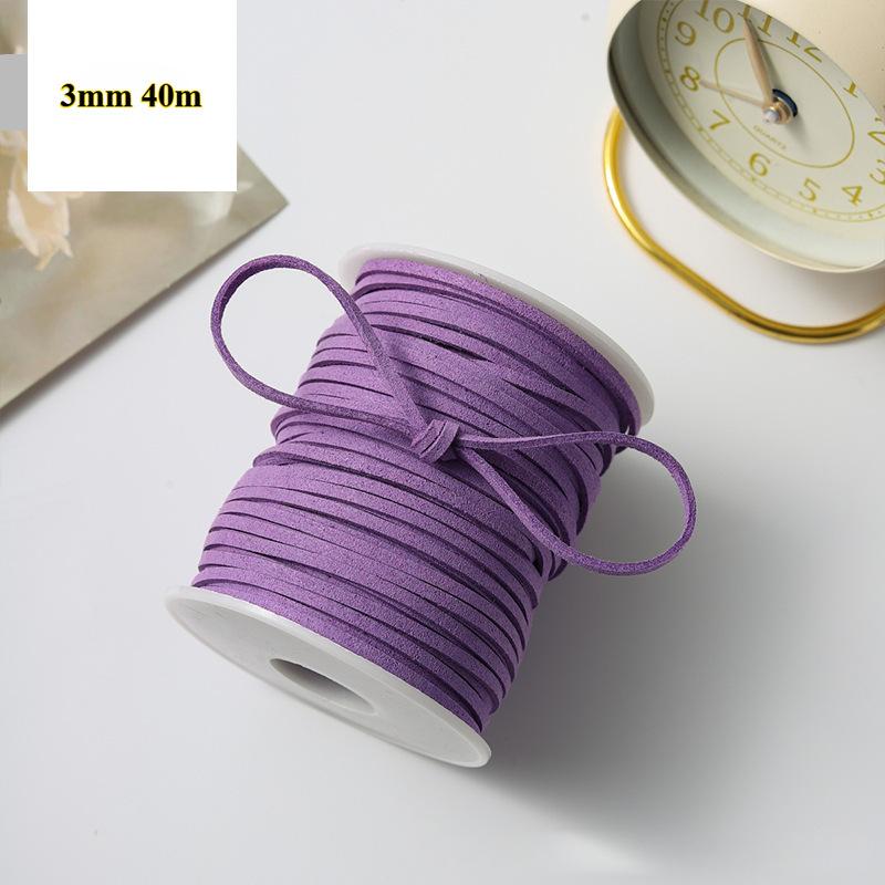 3mm 40m Leather Rope Floral Bouquet Wrap Ribbon for DIY Gift Packaging and Handmade Crafts Apparel Sewing Supplies