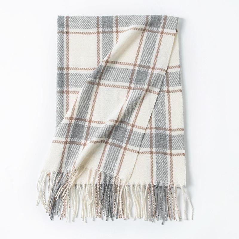 Scarf Female winter student new plaid imitation cashmere warm fringed shawl atmosphere scarf couple