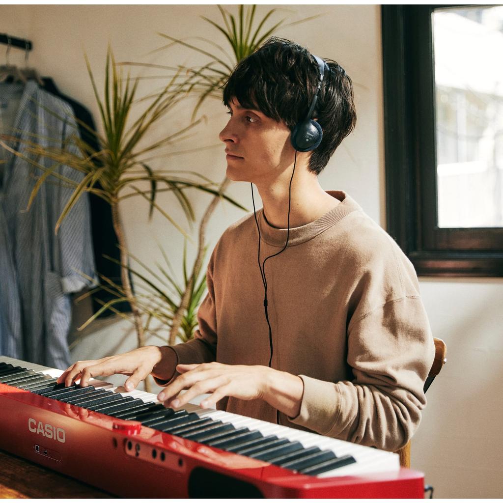 Genuine CASIO Headphones for Electronic Black Keyboards/Digital Pianos, CP-16,