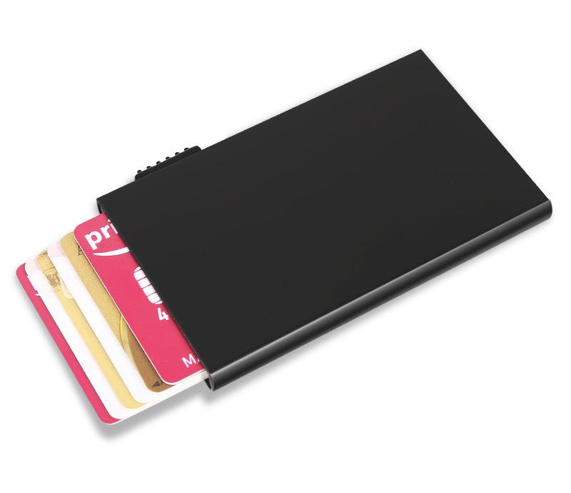 Ultra-Thin Anti-Theft Aluminum Card Holder with Automatic Pop-Up Mechanism