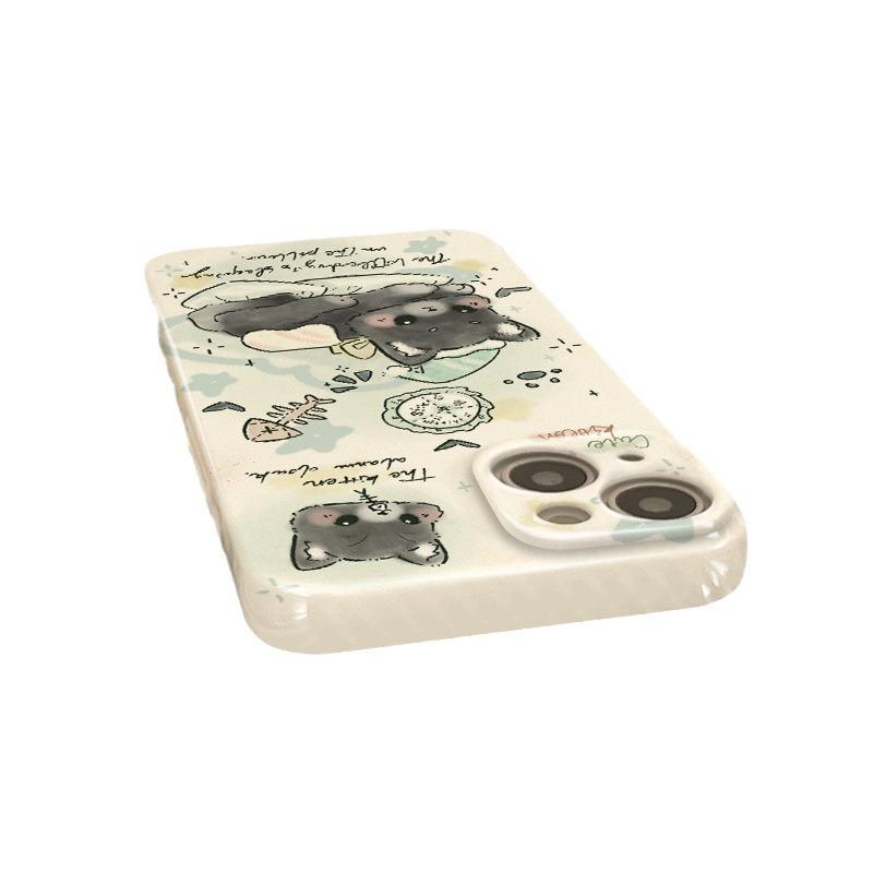 Applicable To Apple 11/11promax Cartoon Small Fresh 11 Film Mobile Phone Case 11pro Good Night Black Cat English