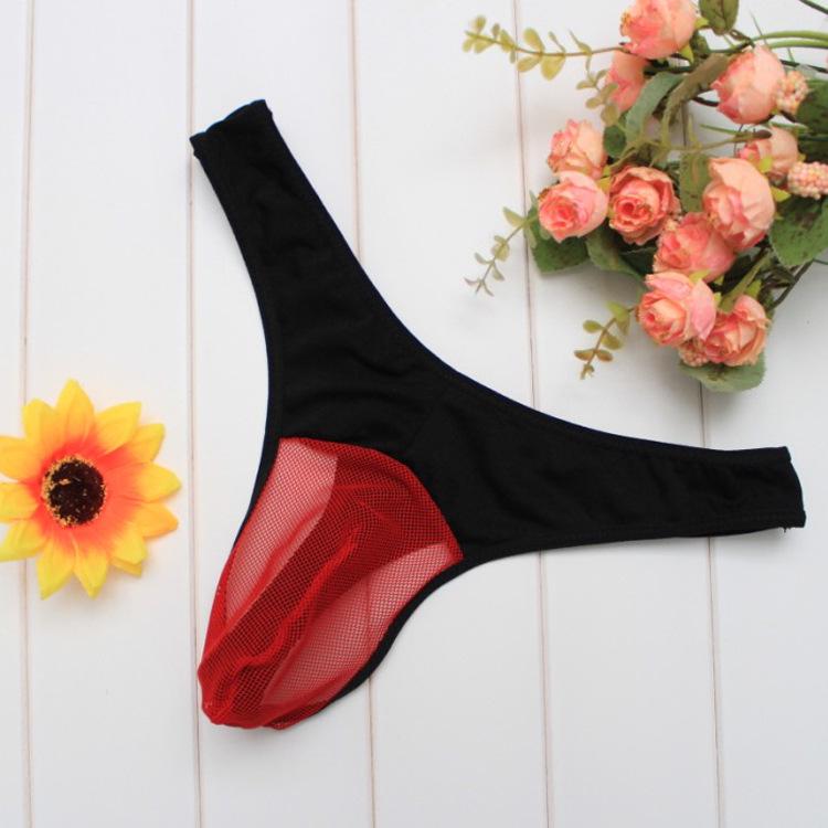 Fun Men's Panties Mesh Transparent Breathable Men's Men's Triangle Sexy, Sex Thong 2032