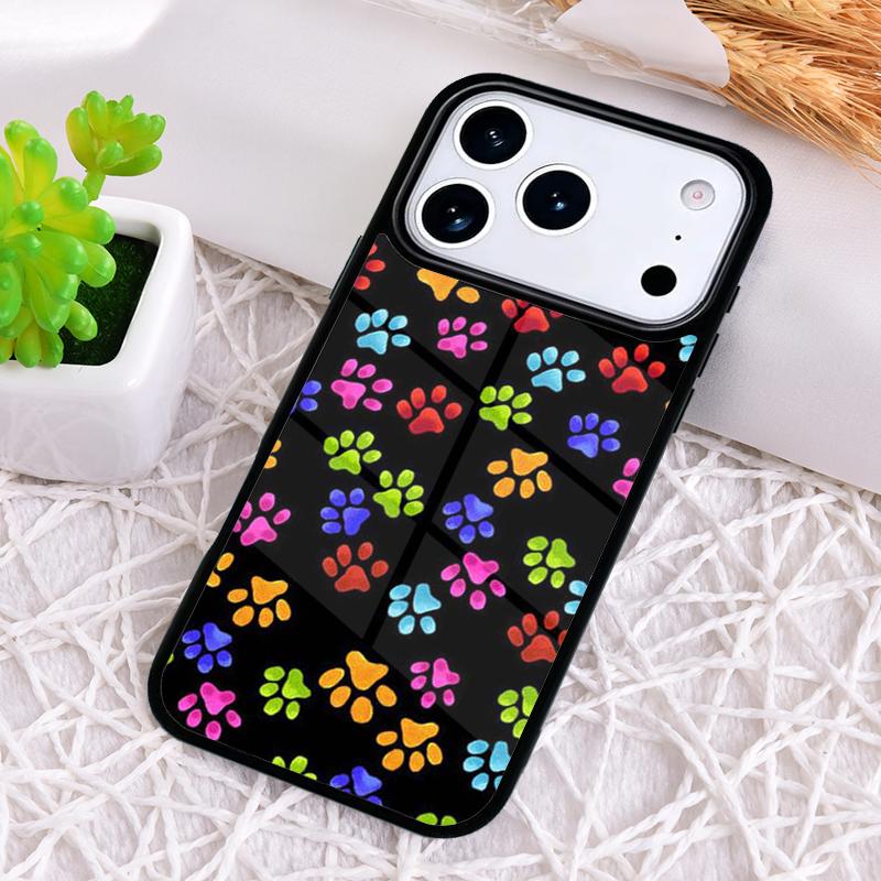 Watercolor Paw Prints Shockproof Phone Case for iPhone 17 Air 16e 15 11 12 14 13 Pro Max Cover Coque