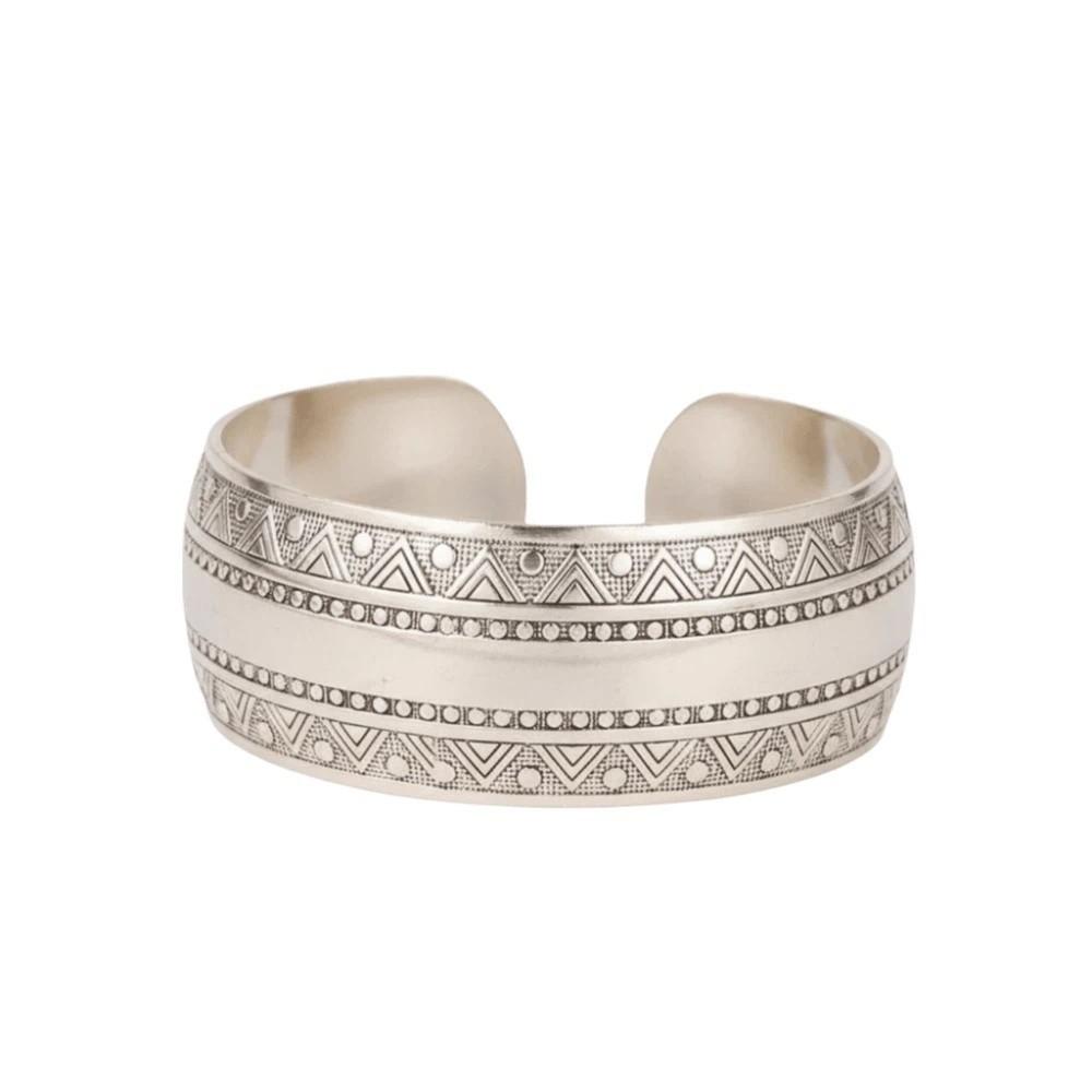 Lotus Silver Opening Bangle Vintage Thai Wrist Jewelry Carved Wide Bracelet Party