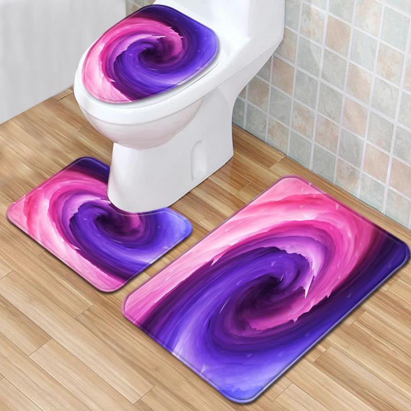 Gradual Change Pattern Toilet Floor Mat Three-Piece Bathroom Three-Piece Carpet Door Mat