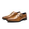 Men Pointed Toe British Men Leather Shoes Buckle Low Heel Single Shoes Large Size Men Shoes Slip on Shoes