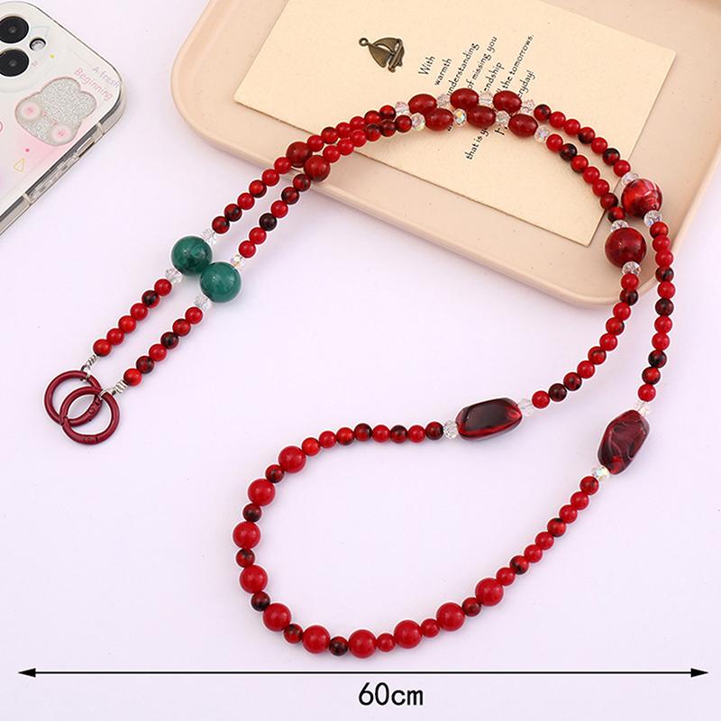 Colorful Acrylic Diagonal Doll Strap Cross Chain Handmade Beaded Bag Decoration Mobile Phone Case Pendant Jewelry