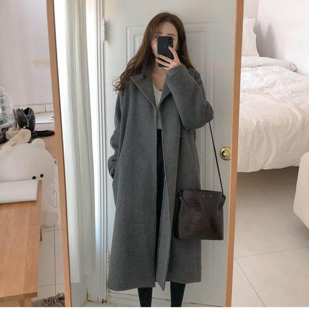 New Women's Double-sided Cashmere Wool Coat, Petite Size Mid-length, Premium Elegant Outerwear for Fall Winter