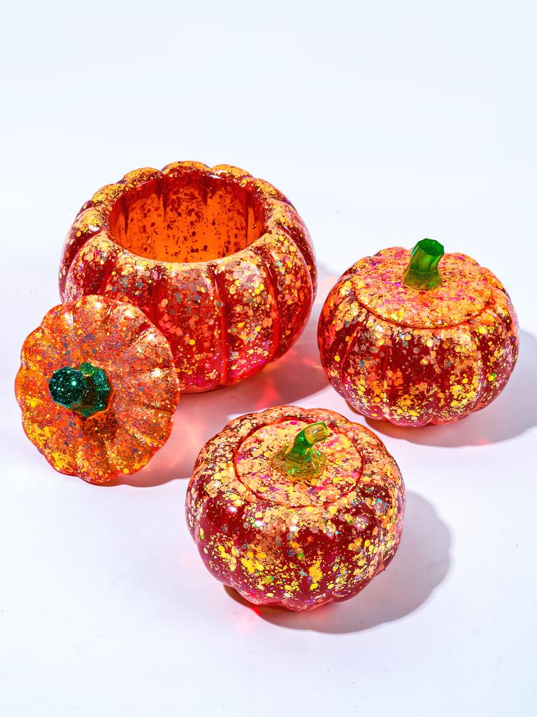 3D Large Pumpkin Storage Box Silicone Mold Plaster Candle Jar Making Mould Handmade Flowerpot Resin Molds Halloween Decor Gifts