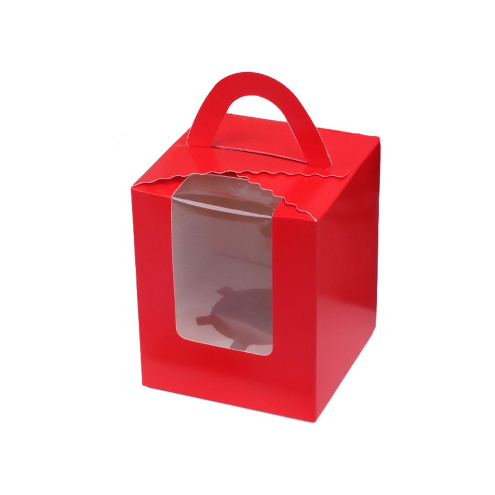 Cutii pentru cupcake cu mâner și inserție pentru fereastră Recipiente portabile pentru produse de patiserie Cutii pentru cupcakes individuale