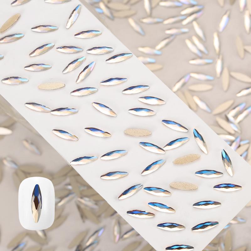 Crystal Moonlight Special-Shaped Diamond Cold Blue Moonlight Flat Bottom Diamond Mixed Horse Eye Water Drop Love Nail Art Diamond Jewelry