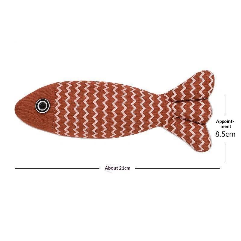 Cat Toy Self High Boredom Resistant Bite Clean Teeth Linen Fish Grinding Teeth Fun Cat Toy Cat Simulation Fish Toy Pet Supplies