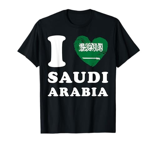 I Love Saudi Arabia - Heart Flag Saudi Arabia T-Shirt