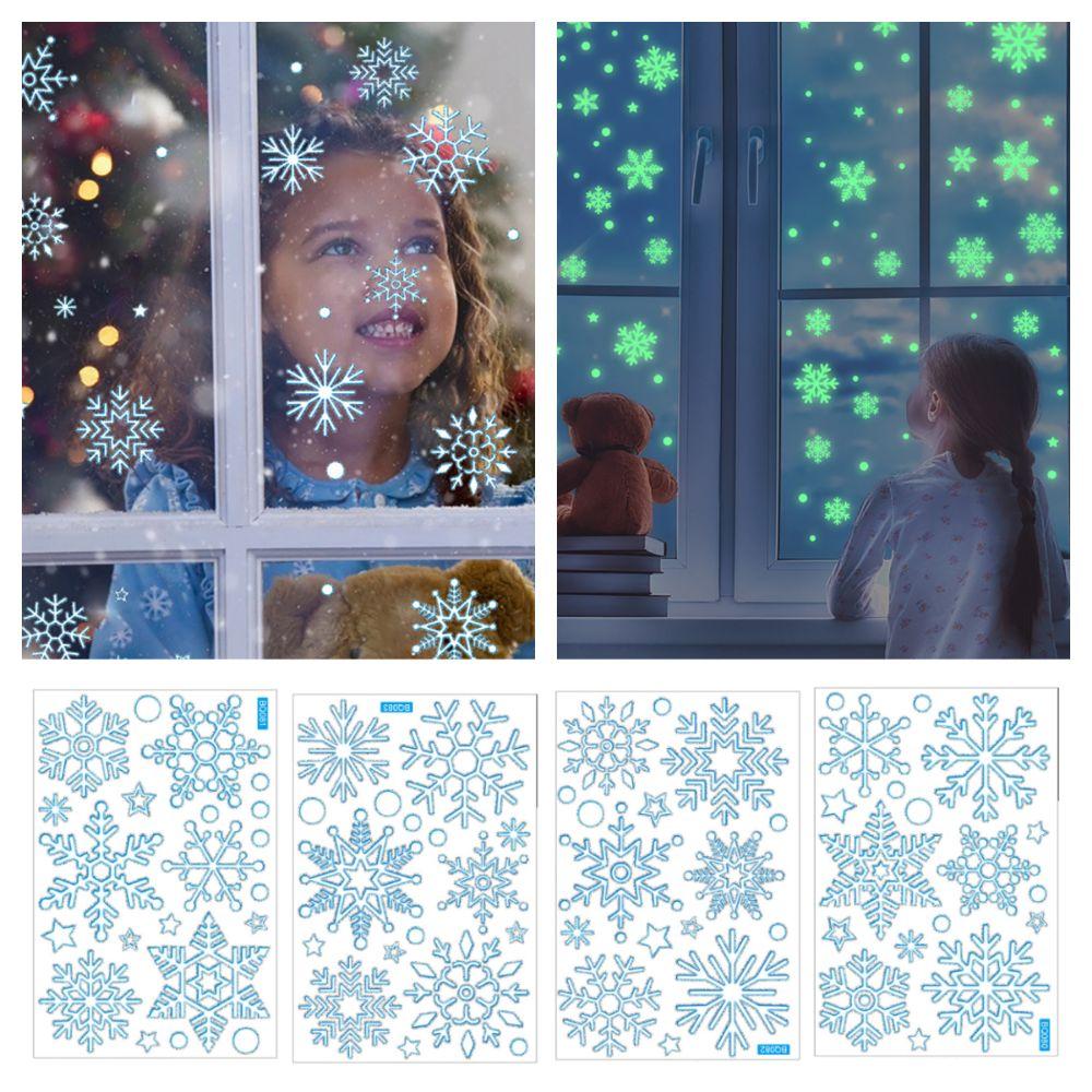 DIY Weihnachts-Schneeflocken-Aufkleber Elektrostatische Schaufenster-Dekoration Glasfenster Tür