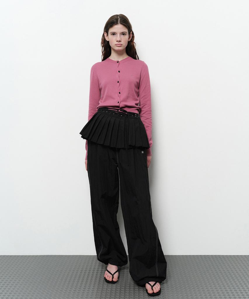 Daiaegeuneol Pleats Wrap Skirt (Black)
