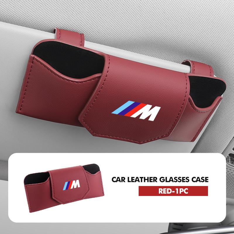 drswk4 For BMW Fashion Leather Car Sunglasses Clip Magnetic Car Visor Clip E70 E91 E30 G30 E53 M3 M5 X6 X4 X7 E92 E93 X1 X3 X5