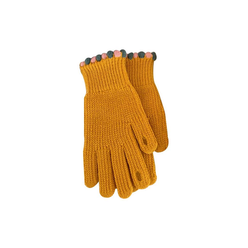 Knitted Five Finger Gloves with Loop Design and Ribbed Cuffs for Everyday Use and Comfortable Hand Protection