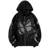 Women's Loose Casual Fashion Printed Zipper Cardigan Women's Sweater Jacket