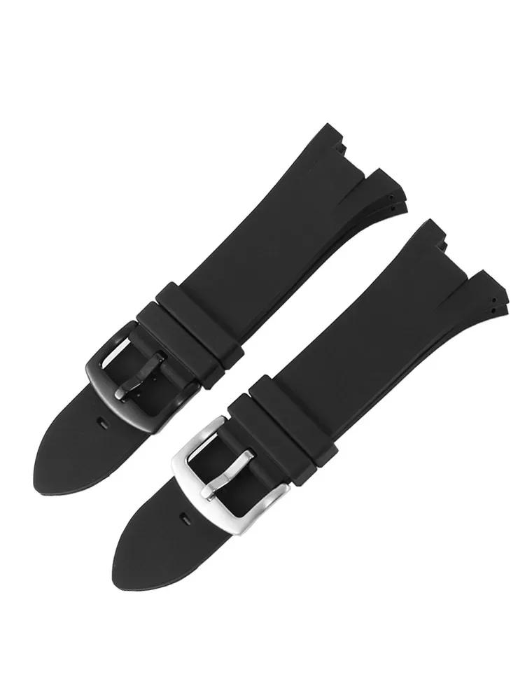 Für Ar-mani Silikon-Uhrenarmband AX1803 AX1802 AX1042 AX1050 AX1084 AX1108 Herren Konkave Uhrkette Gummi Sportband 31x14mm