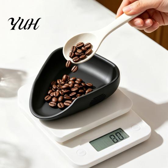 Kitchen Measuring Tool Silicone Coffee Bean Dosing Tray, Flexible Container with Bevel Easy Non Stick Pouring Design, Non-stick Anti-static for Beans
