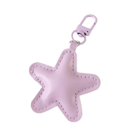 Yousheng Keychain Pendant Imitation Leather Soft Cotton-Filled Star Shape Key Chain with Metal Buckle Bag Hanging Ornament