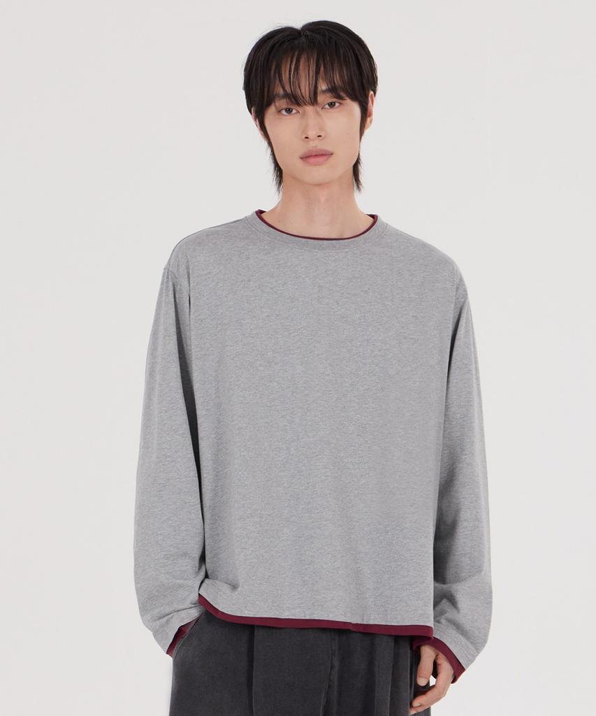 GLW [Unisex] Double Layered Long Sleeve Tee Gray