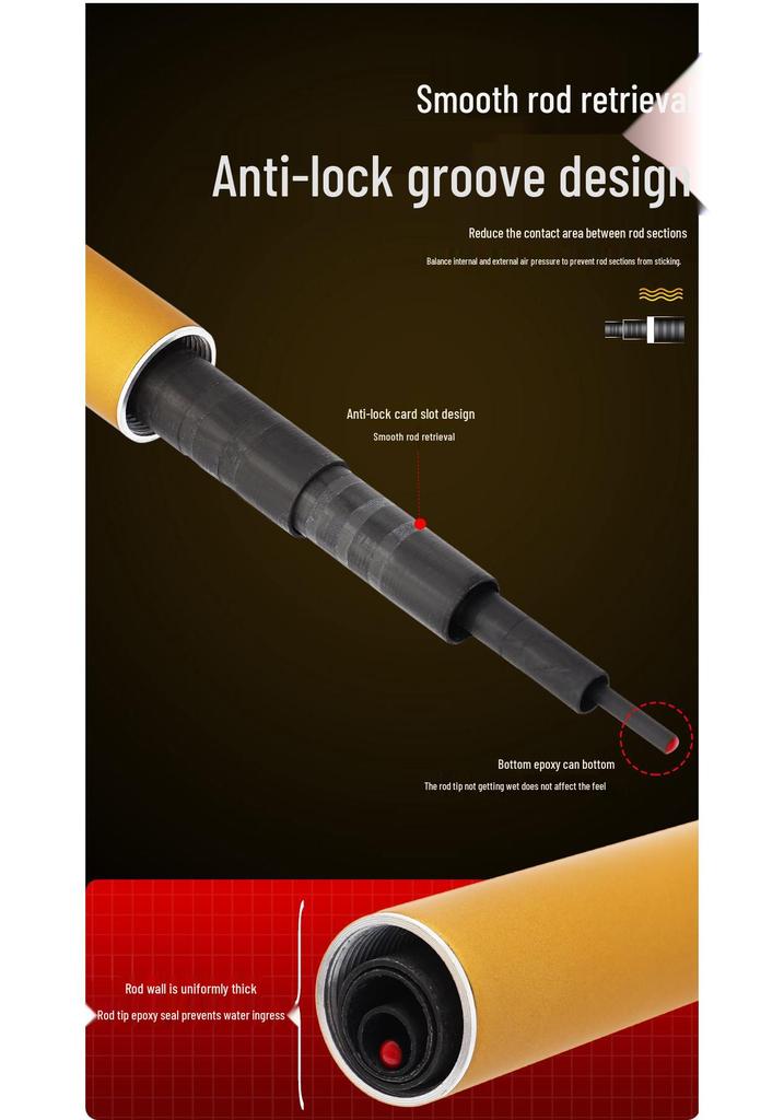 High Carbon 28 Tone Fishing Rod, 3.6-8.1 M, Ultra-Light & Ultra-Hard, Big Five Sections