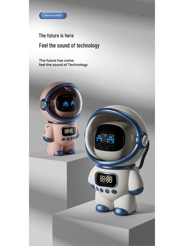 Astronaut AI Bluetooth Alarm Clock Speaker with Radio & TF Card Support
