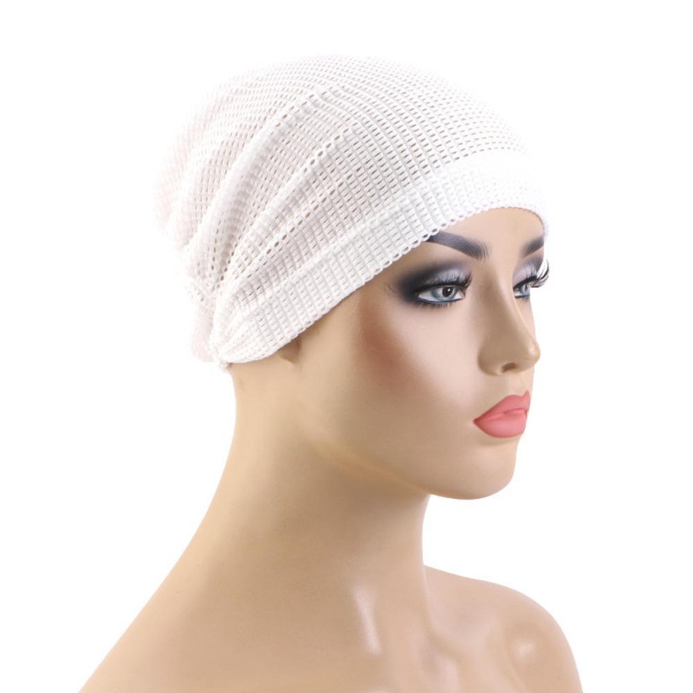 Elastic Hood Solid Color Postpartum Hat Comfortable Crinkle Hijab Turban Summer