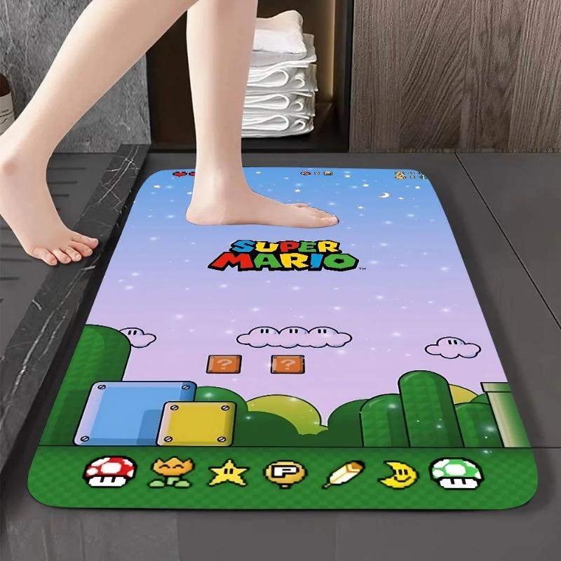 Disney Cartoon M-Mario-Bros Floor Mat Graphic Printed Flannel Doormats For Bathroom Kitchen Entrance Carpet Home Decor