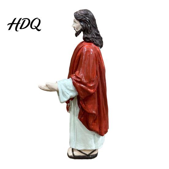 Jesus Figurine 5 Inch with Open Arm Hand Painted Religious Outstretched Hands Figure Statue Resin Christian Sculpture for Spiritual Collection