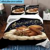 Squirrel Dreams Under Moonlight 3pcs Bedding,Including 1pc Duvet Cover And 2pcs Pillowcases Perfect for Christmas,Ideal for Bedroom, Dormitory