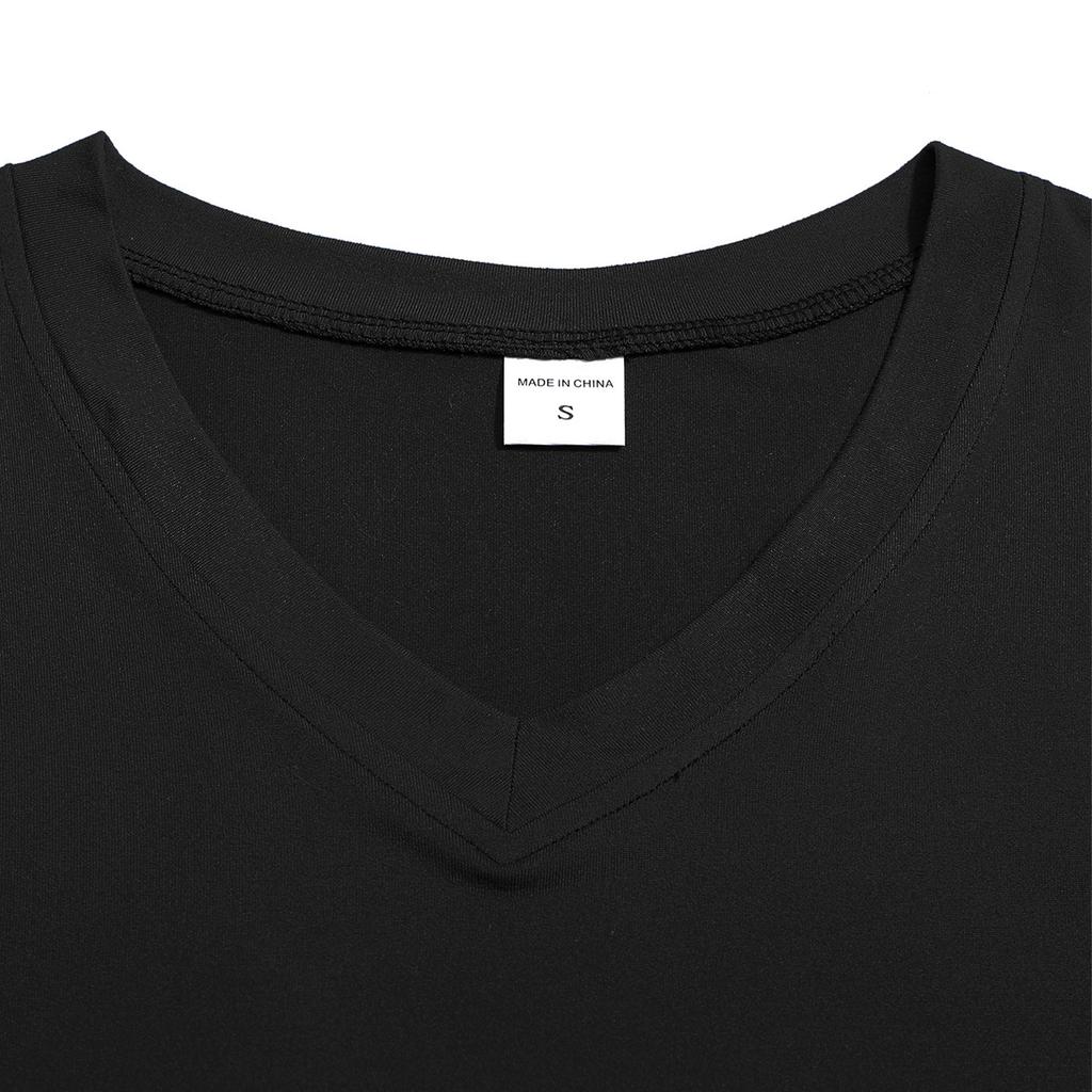 Casual sportief ondershirt voor heren, V-hals top met lange mouwen