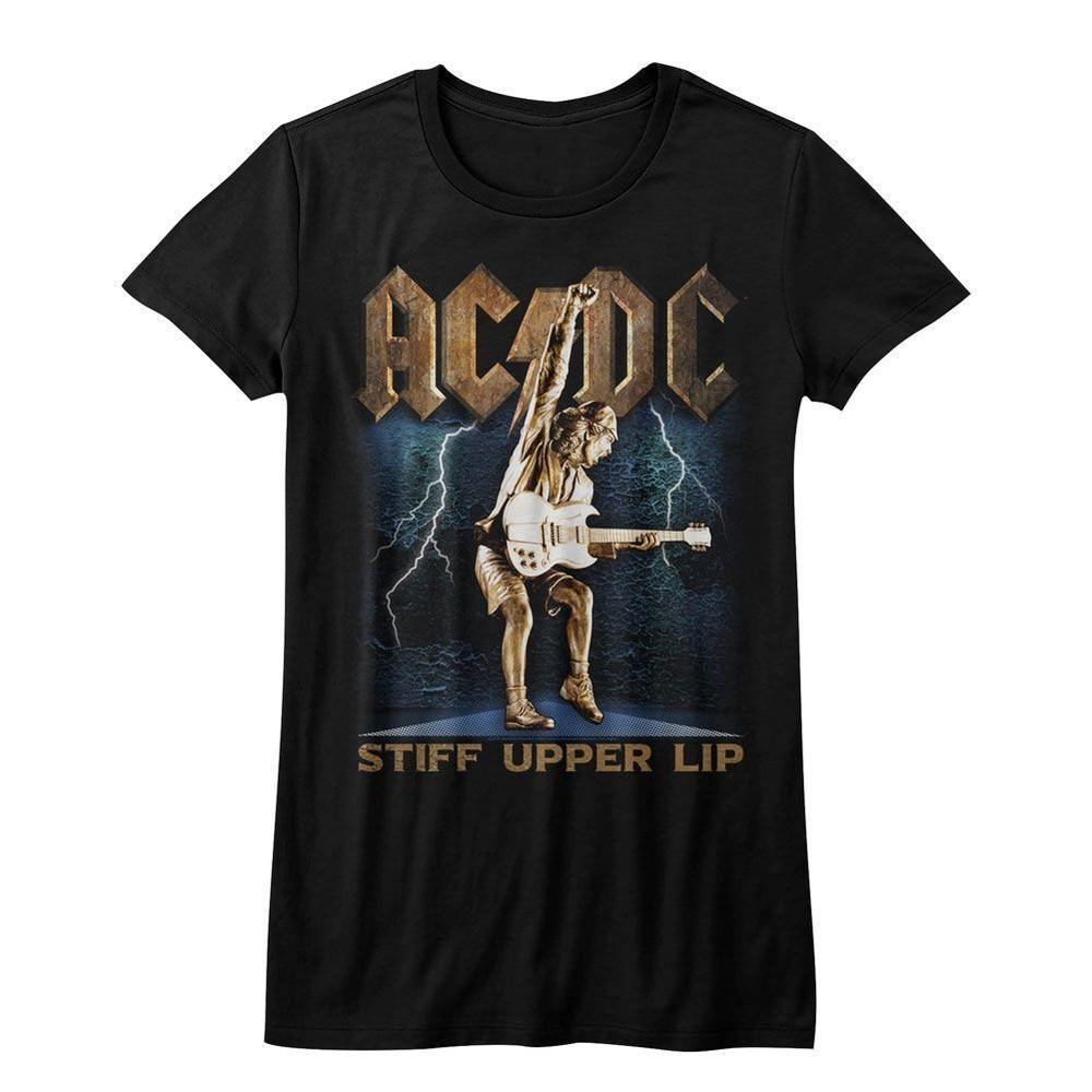 Ladies AC/DC Stiff Upper Lip Black Rock and Roll Music Band T-Shirt Unisex T-Shirt S