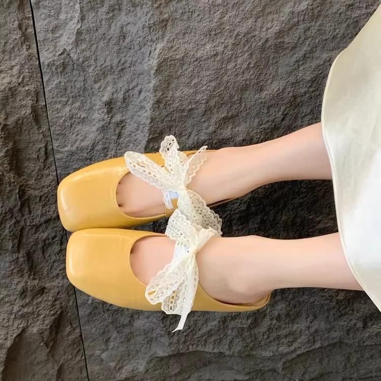 French small fragrant wind bag head half slippers women's shoes wear 2025 spring and summer evening wind Mary Jane half single shoes women