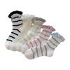 Female Summer Thin Model Breathable Mesh Simple Stripe Sweet Lace In The Tube Pile Socks