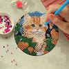 8 Stück/Set Untersetzer mit Diamantmalerei-Katzenmuster, DIY-Untersetzer mit Halter, Geeignet für Anfänger und Erwachsene, Kunst- und Bastelbedarf Geschenke