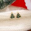 Christmas Diamond-Set Christmas Tree Earrings, Fresh, Sweet And Advanced, Small And Exquisite Temperament Earrings