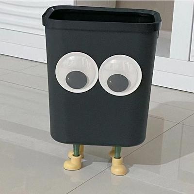 With Feet Funny Garbage Bin Plastic Cartoon Garbage Can Creative Big Eyes Trash Can  Living Room