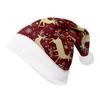 2024 Christmas Double-Sided Fleece Hat for Adults & Kids – Short Plush, Velvet, with Christmas Element Print