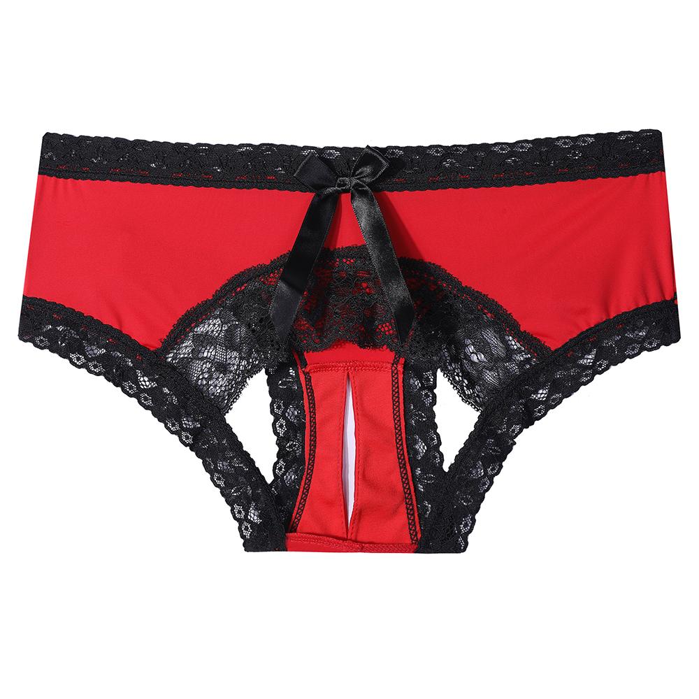 Sexy Lingeries for Woman Underwear Lace Slip Femme Panties Pink Hot Women Underpants See Through Open Crotch Low-waist String