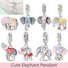 Copper Cute Mascot Elephant Talisman Charm Pendants Fit Diy Bracelet Necklace Jewelry For Women Birthday Gift